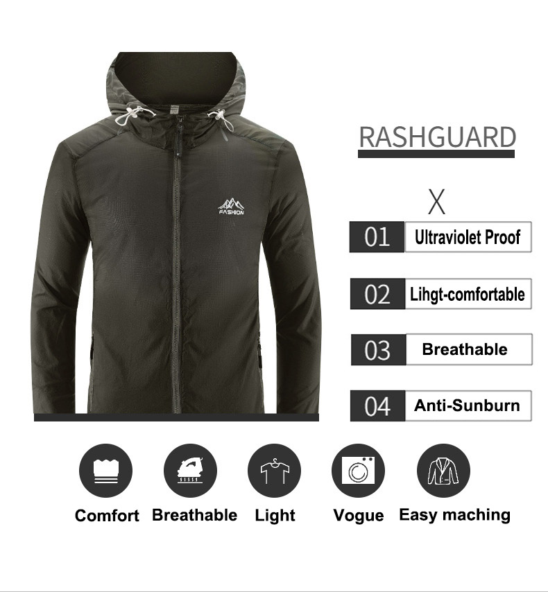 Portable Outdoor Lightweight Anti UV Hooded Jacket